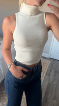 Turtleneck Sleeveless Top - Ivory