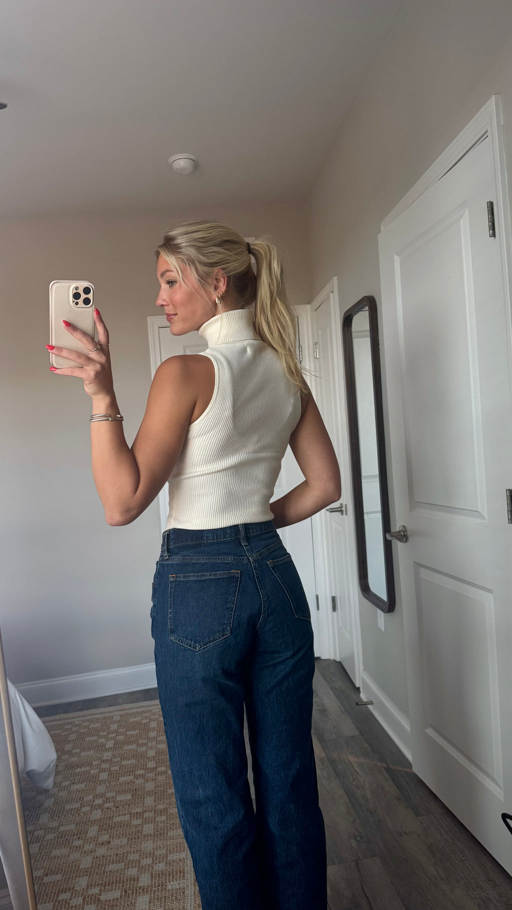 Turtleneck Sleeveless Top - Ivory