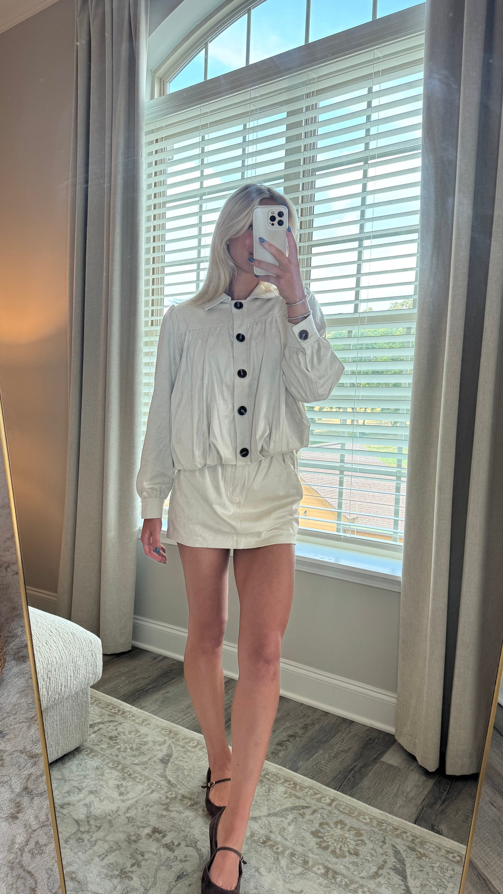 Faux Suede Pocket Skort