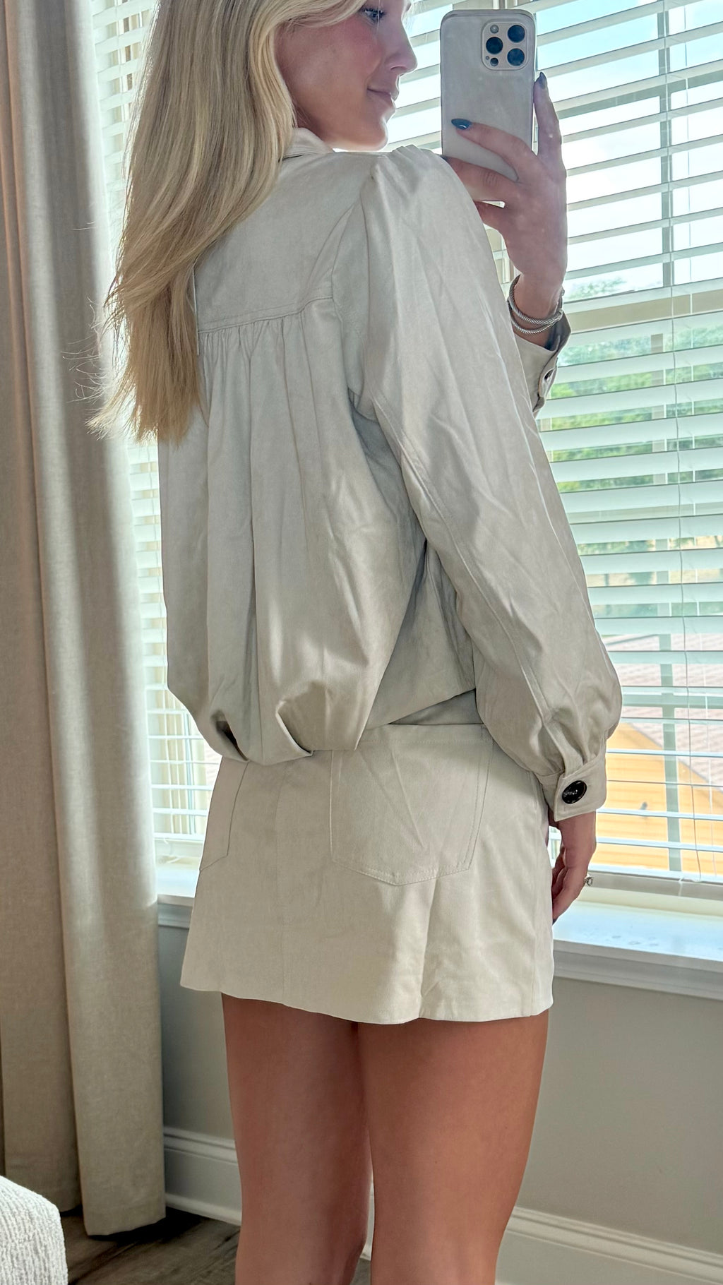 Faux Suede Pocket Skort