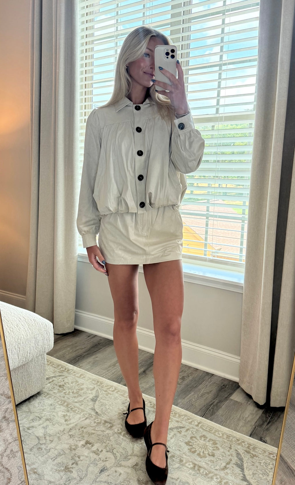 Faux Suede Blouson Jacket