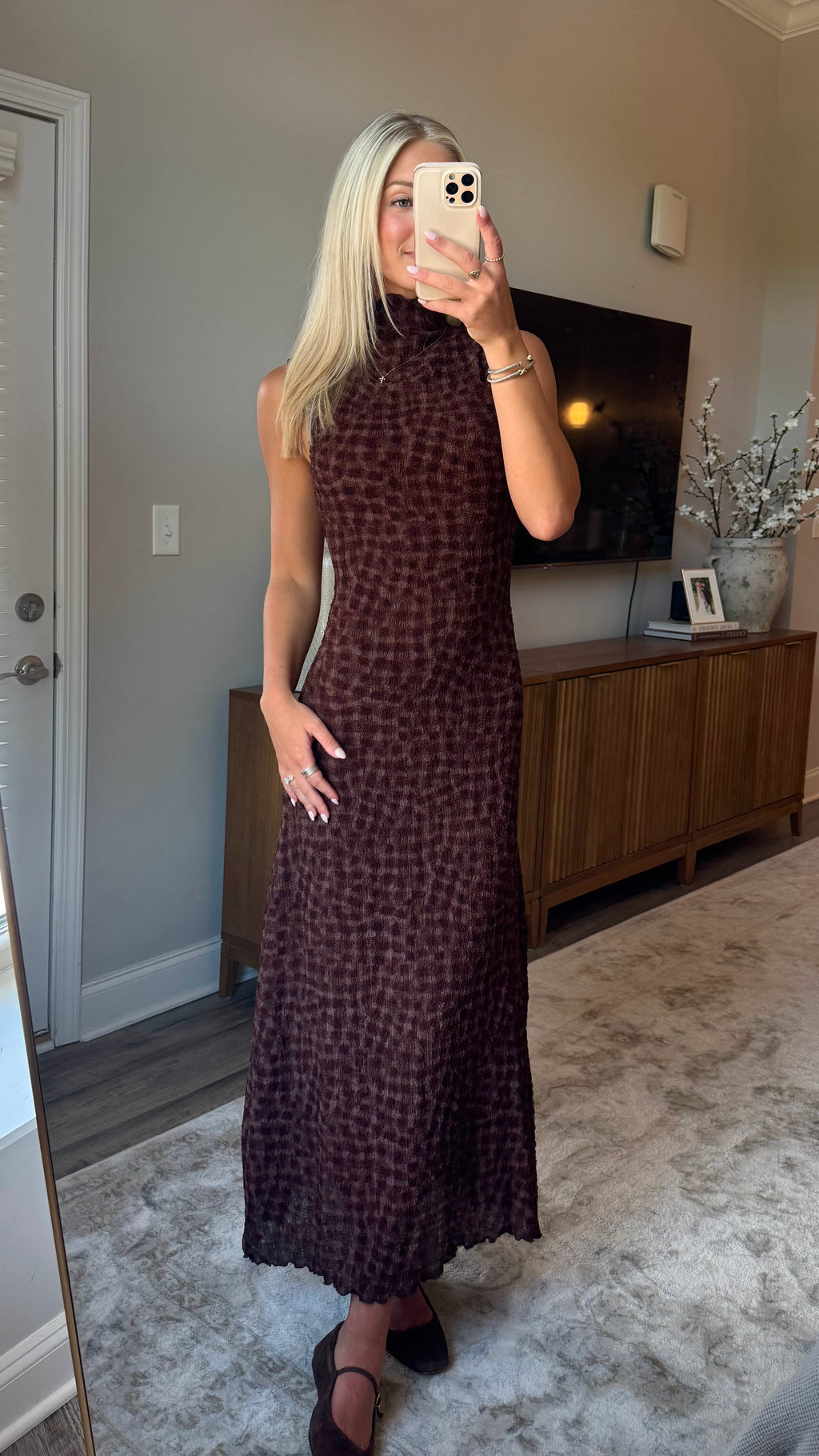 Smocked Maxi Ruffle Dress