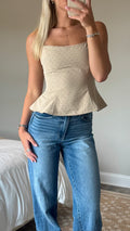 Polka Dot Peplum Top