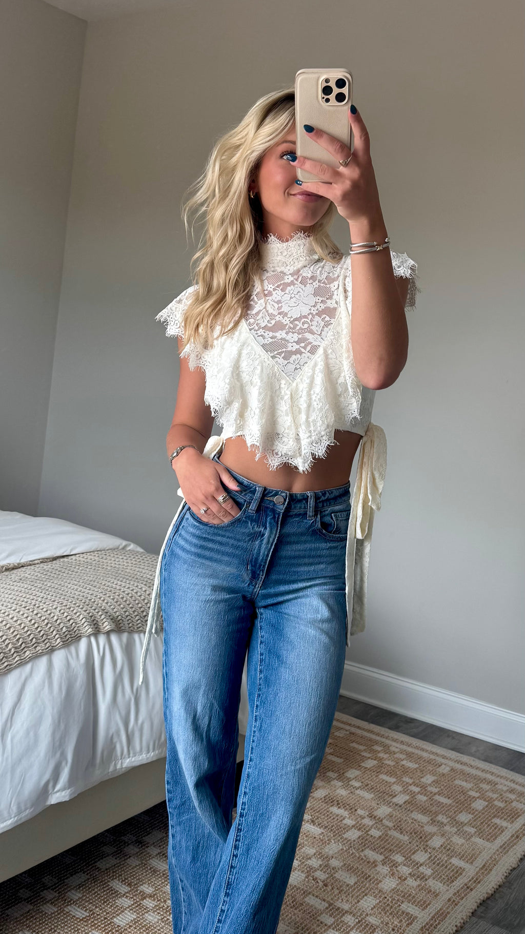 Floral Lace Mockneck