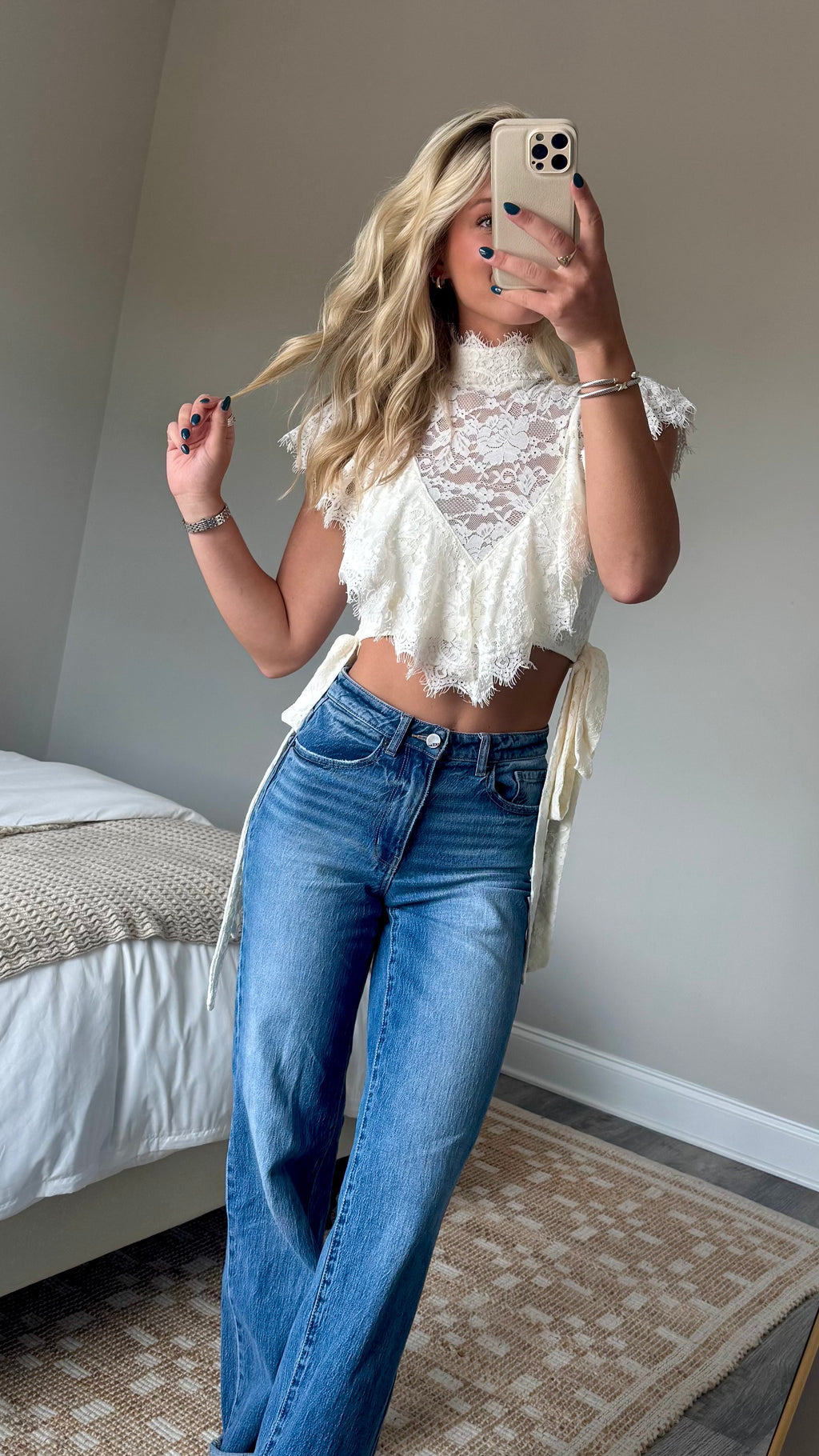 Floral Lace Mockneck