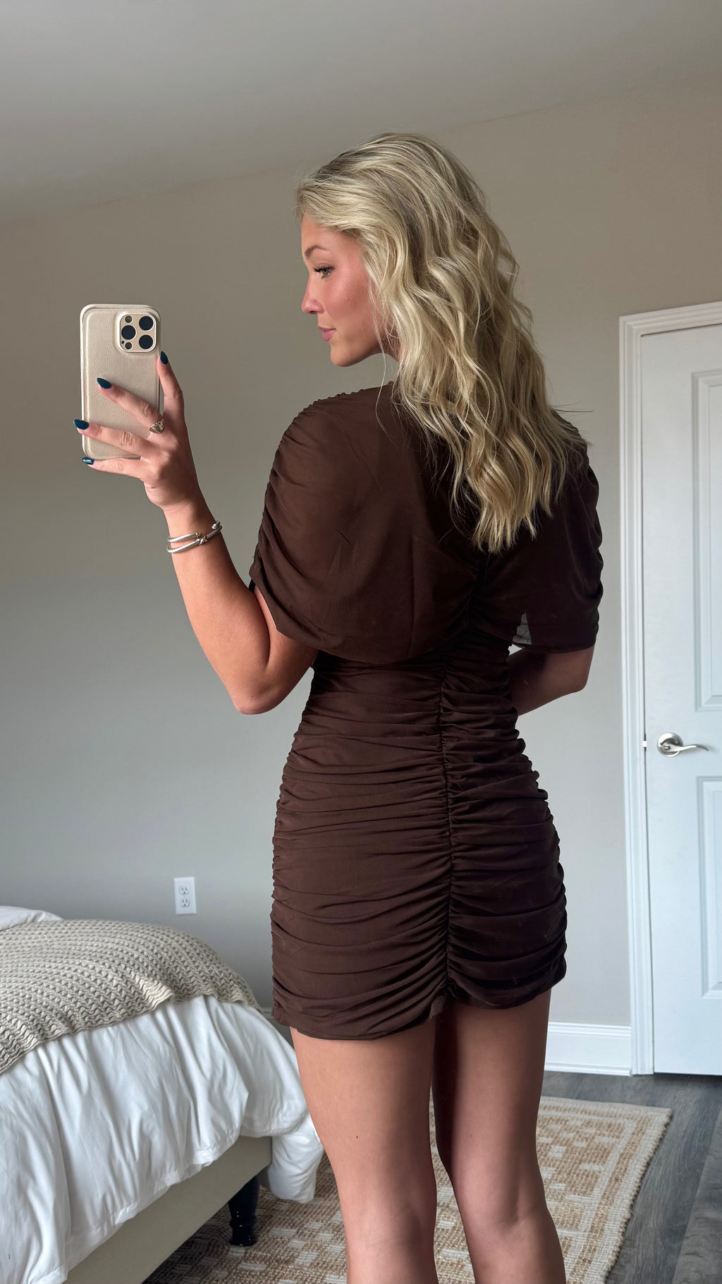 Cape Ruch Mini Dress