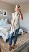 Asymmetric Champagne Tank Top